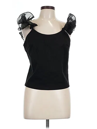 Pre-owned Flat White Sleeveless Top Black Sweetheart Neckline Tops