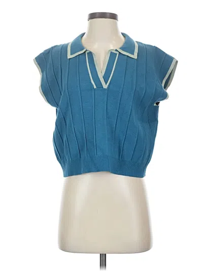 Pre-owned Flat White Sweater Vest In Blue