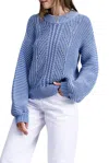 Flat White Ternay Mineral Wash Ribbed Sweater In Acid Blue In Blue