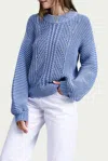 FLAT WHITE TERNAY MINERAL WASH RIBBED SWEATER IN ACID BLUE