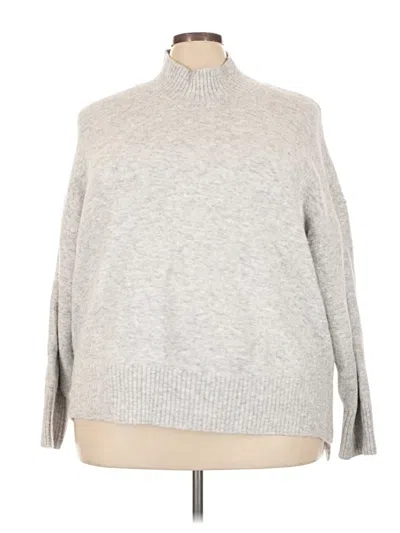 Flat White Turtleneck Sweater In Gray