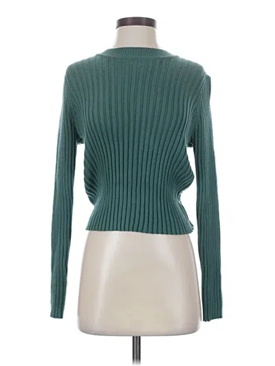 Pre-owned Flat White Turtleneck Sweater In Teal