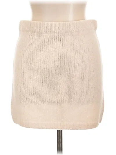 Pre-owned Flat White Wool Skirt In Ivory