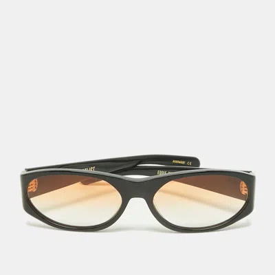 Pre-owned Flatlist Black/orange Gradient 013 Fl 157 Eddie Kyu Oval Sunglasses