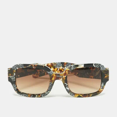 Pre-owned Flatlist Brown Gradient 006 Fl 623 Tishkoff Safari Square Sunglasses
