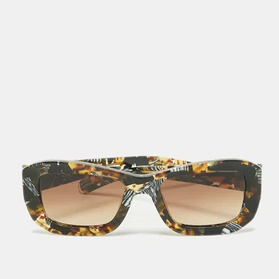Pre-owned Flatlist Brown Gradient 012 Fl 623 Norma Saffari Rectangle Sunglasses