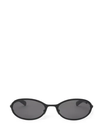 Flatlist Cohen Oval-frame Sunglasses In Black