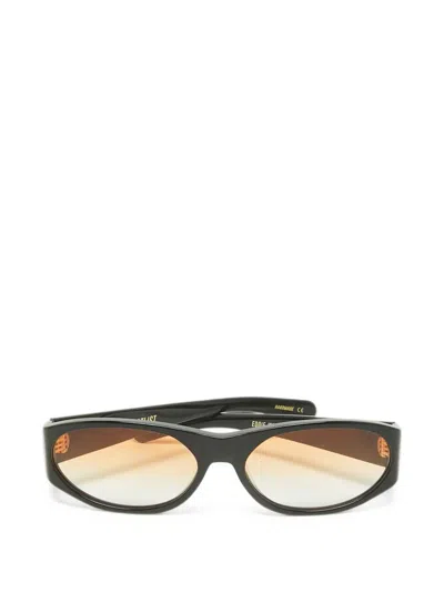 Pre-owned Flatlist Eddie Kyu Oval Sunglasses In Black