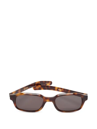Pre-owned Flatlist Hanky Rectangle-frame Sunglasses In Brown