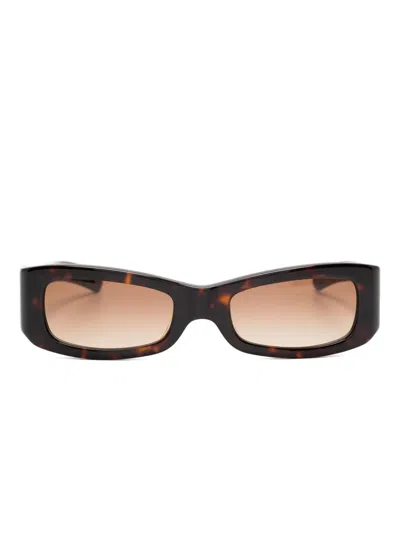Flatlist Kareem Tortoiseshell Rectangle Sunglasses In Black