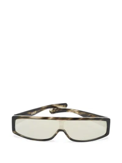 Pre-owned Flatlist Slice Shield-frame Sunglasses In Brown