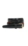 Flattered Barbara Croc-effect Leather Belt In Black