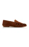 Flattered Bonbon Suede Loafers In Tan