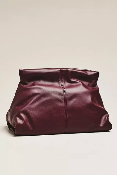 Flattered Clay Leather Clutch In Purple