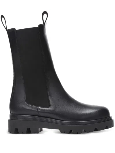 Flattered Elastic-panel Mid-calf Boots In Black