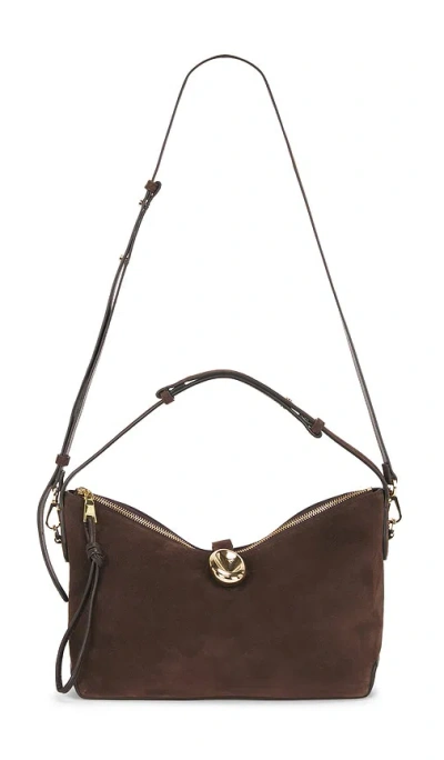Flattered Gaia Handbag In Chocolate Suede