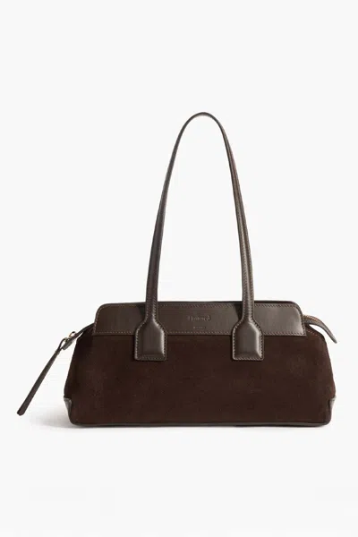 Flattered Greta Suede Shoulder Bag In Brown