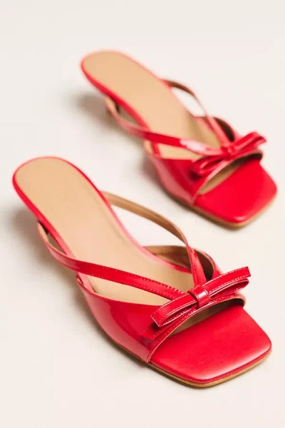Flattered Jordan Bow Kitten Heels In Red