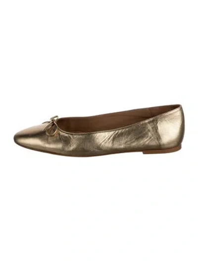 Pre-owned Flattered Leather Ballet Flats In Gold/green