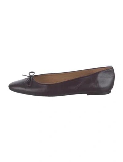 Pre-owned Flattered Leather Ballet Flats In Purple