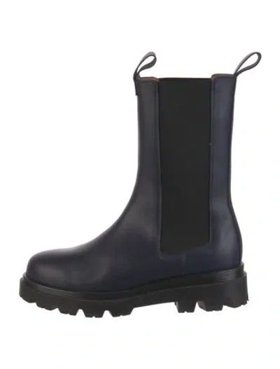 Pre-owned Flattered Leather Chelsea Boots In Black