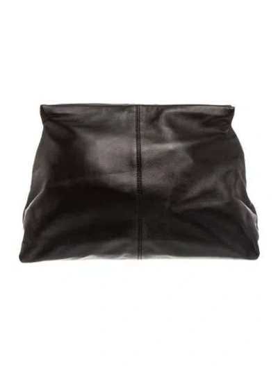 Pre-owned Flattered Leather Clutch In Black
