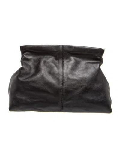 Pre-owned Flattered Leather Clutch In Black