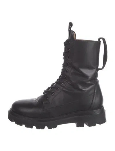 Pre-owned Flattered Leather Combat Boots In Multi