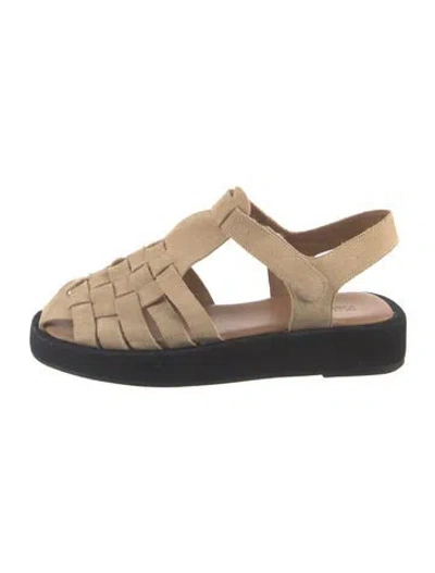 Pre-owned Flattered Leather Flats In Black/neutrals