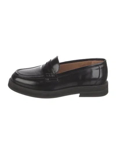 Pre-owned Flattered Leather Loafers In Black