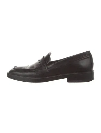 Pre-owned Flattered Leather Loafers In Black