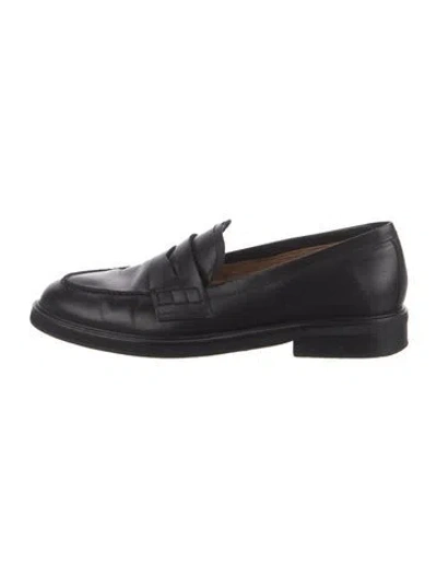 Pre-owned Flattered Leather Loafers In Black