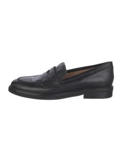 Pre-owned Flattered Leather Loafers In Black