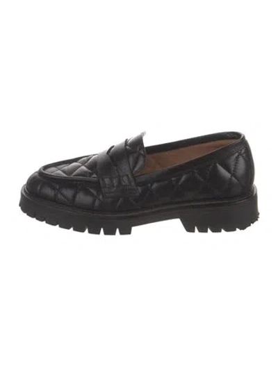 Pre-owned Flattered Leather Loafers In Black