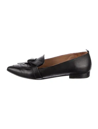 Pre-owned Flattered Leather Loafers In Black