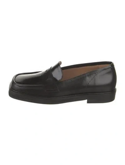 Pre-owned Flattered Leather Loafers In Black