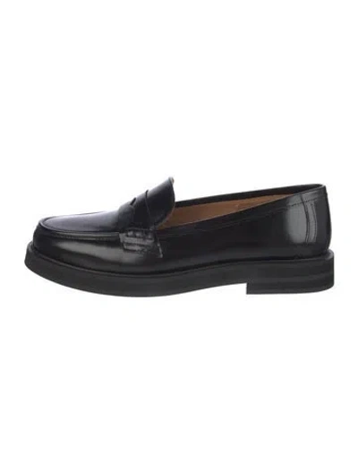 Pre-owned Flattered Leather Loafers In Black