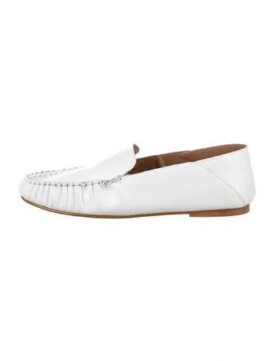 Pre-owned Flattered Leather Loafers In White