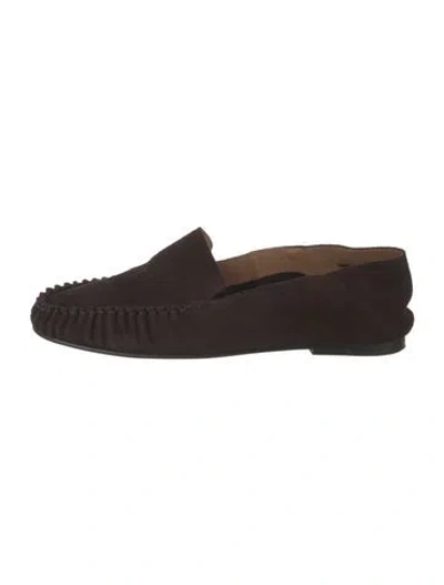 Pre-owned Flattered Leather Moccasins In Brown