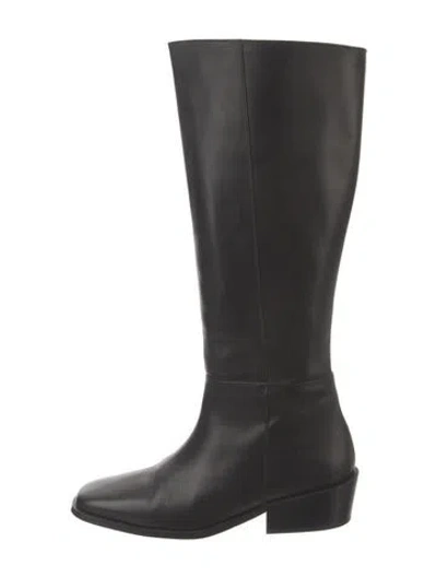Pre-owned Flattered Leather Riding Boots In Black