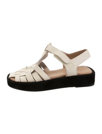 Pre-owned Flattered Leather Sandals In Black