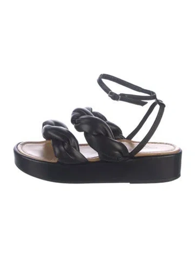 Pre-owned Flattered Leather Sandals In Blue