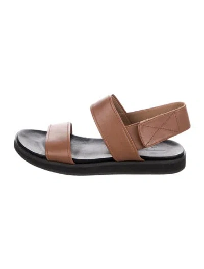 Pre-owned Flattered Leather Sandals In Brown