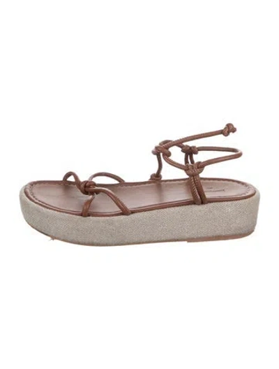 Pre-owned Flattered Leather Sandals In Brown