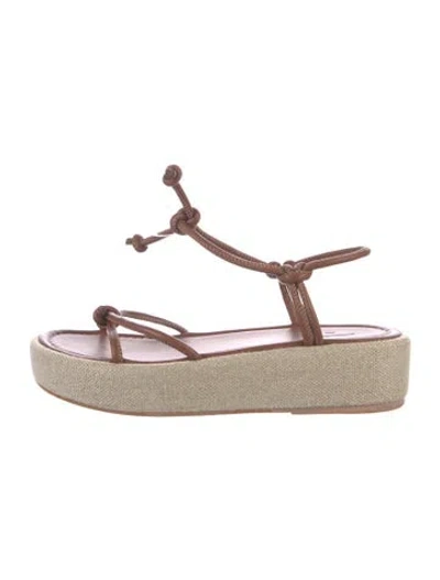 Pre-owned Flattered Leather Sandals In Brown