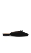 Flattered Malva Satin Ballet Mules In Black
