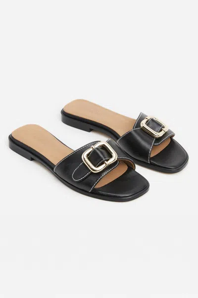 Flattered Mimi Leather Slide In Black