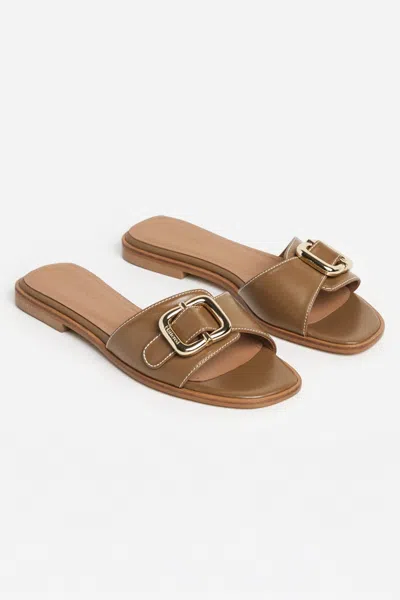Flattered Mimi Leather Slide In Brown
