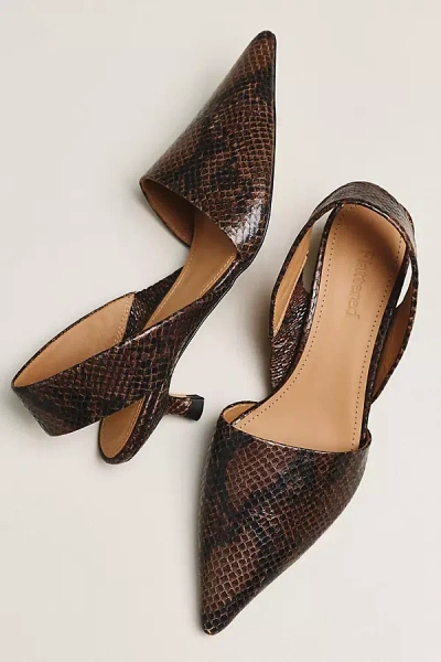 Flattered Ninni Snake Heels In Burgundy