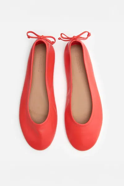 Flattered Pat Leather Ballet Flat In Red